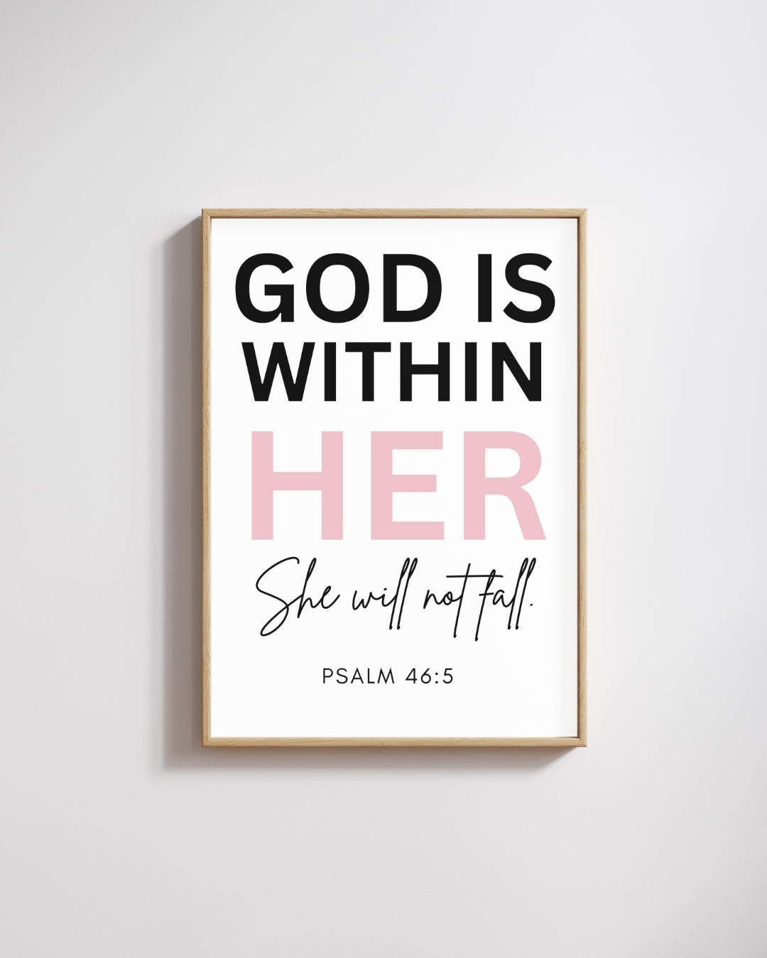 God Is Within Her Wall Art – Psalm 46:5 Christian Print