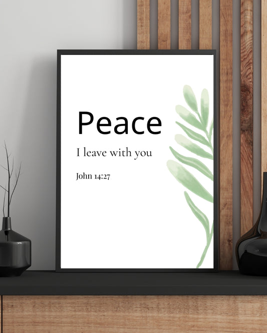 Peace I Leave With You – John 14:27 Bible Verse Wall Art